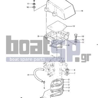 KAWASAKI - JS440 1982 - Engine/Transmission - CARBURETOR BRACKETS/FLAME ARRESTER ('82-