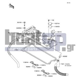 KAWASAKI - ULTRA 260LX 2009 - Engine/Transmission - Cylinder Head Cover - 11061-0105 - GASKET,SPARK PLUG HOLE