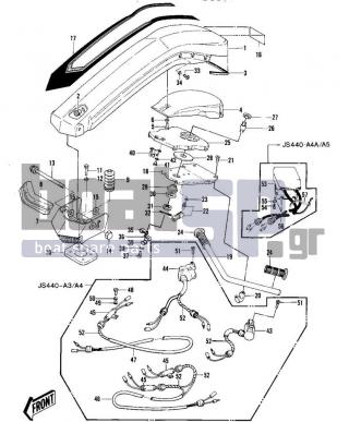 KAWASAKI - JS440 1980 - Body Parts - HANDLE POLE/SWITCHES ('79-'81 A3/A4/A4A/ - 92037-3007 - CLAMP,LEAD WIRE