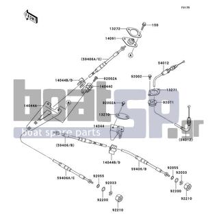 KAWASAKI - ULTRA 260X 2009 - Frame - Cables - 14044-3761 - HOLDER-CABLE,REVERSE