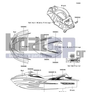 KAWASAKI - ULTRA 260X 2009 - Εξωτερικά Μέρη - Decals(Red)(E9F)