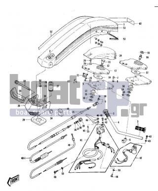 KAWASAKI - JS440 1977 - Body Parts - HANDLE POLE/CABLES (JS440-A1/A1A)