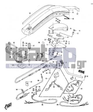 KAWASAKI - JS440 1977 - Body Parts - HANDLE POLE/CABLES (JS440-A2)