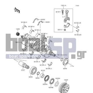 KAWASAKI - JET SKIΒ® ULTRAΒ® 310X SE 2016 - Engine/Transmission - Crankshaft - 92139-0730 - BUSHING,CRANKSHAFT,#2,PINK