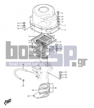 KAWASAKI - JS400 1976 - Engine/Transmission - CARBURETOR BRACKETS/FLAME ARRESTER - 92037-1173 - CLAMP,SPARK PLUG CAP