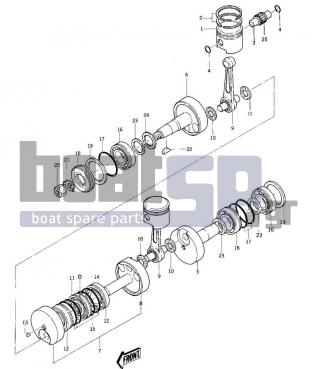 KAWASAKI - JS400 1976 - Engine/Transmission - CRANKSHAFT/PISTONS - 59096-502 - .SEAL,LABYRINTH