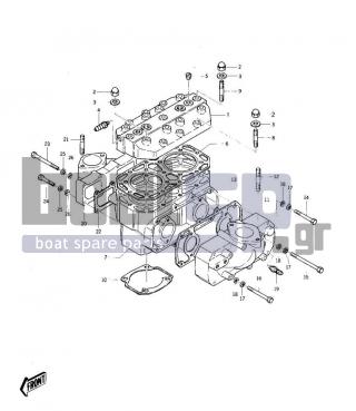 KAWASAKI - JS400 1976 - Engine/Transmission - CYLINDER HEAD/CYLINDER - 92004-3010 - STUD,8X50