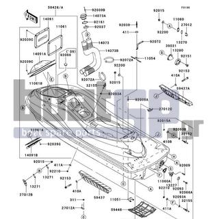 KAWASAKI - ULTRA 260X 2009 - Frame - Hull - 92210-3707 - NUT