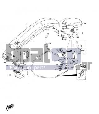 KAWASAKI - JS400 1976 - Body Parts - HANDLE POLE/CABLES - 92036-518 - RING,SNAP