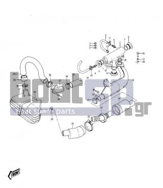 KAWASAKI - JS400 1976 - Εξατμίσεις - MUFFLER - 92037-509 - CLAMP