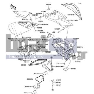 KAWASAKI - ULTRA 260X 2009 - Πλαίσιο - Hull Middle Fittings - 156R0620 - BOLT-WP,6X20