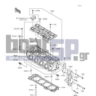 KAWASAKI - JET SKIΒ® ULTRAΒ® 310X SE 2016 - Engine/Transmission - Cylinder Head - 92042-007 - PIN,DOWEL,6.3X8X14