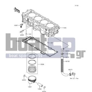 KAWASAKI - JET SKIΒ® ULTRAΒ® 310X SE 2016 - Κινητήρας/Κιβώτιο Ταχυτήτων - Cylinder/Piston(s) - 92033-1188 - RING-SNAP