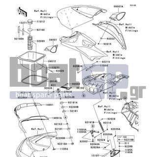 KAWASAKI - ULTRA LX 2009 - Frame - Hull Front Fittings