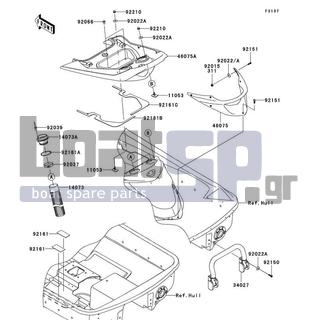 KAWASAKI - ULTRA LX 2009 - Frame - Hull Rear Fittings