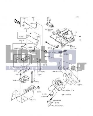 KAWASAKI - JET SKIΒ® ULTRAΒ® 310X SE 2016 - Electrical - Electrical Equipment - 26011-0835 - WIRE-LEAD,BATTERY(-)