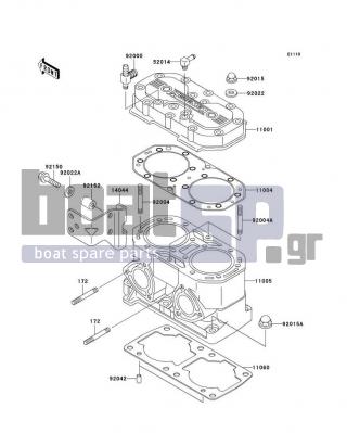 KAWASAKI - 800 SX-R 2008 - Engine/Transmission - Cylinder Head/Cylinder - 52014-3721 - ELBOW