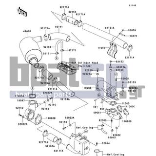 KAWASAKI - 800 SX-R 2008 - Exhaust - Muffler(s) - 32154-3710 - PIPE