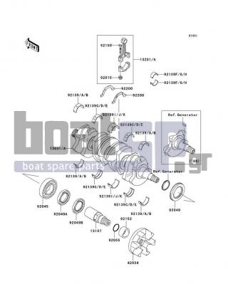 KAWASAKI - STX-15F 2008 - Engine/Transmission - Crankshaft - 92139-3703 - BUSHING,CRANKSHAFT,#1,BLACK