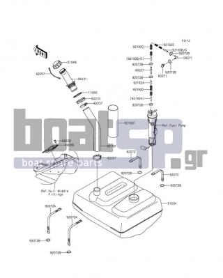 KAWASAKI - JET SKIΒ® ULTRAΒ® 310X SE 2016 - Body Parts - Fuel Tank - 92057-3704 - CHAIN,COVER,L=100