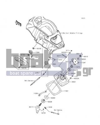 KAWASAKI - JET SKIΒ® ULTRAΒ® 310X SE 2016 - Body Parts - Handle Pole - 120R0510 - BOLT-SOCKET,5X10