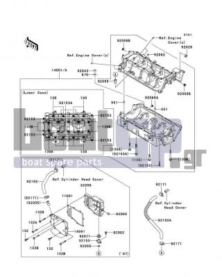 KAWASAKI - ULTRA 250X 2008 - Engine/Transmission - Crankcase - 92171-3710 - CLAMP,TUBE