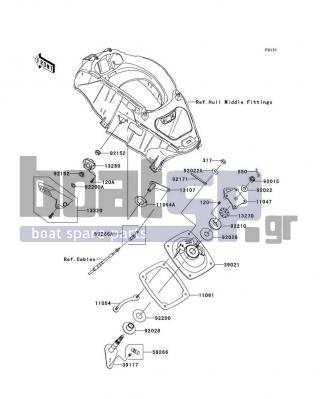 KAWASAKI - ULTRA 250X 2008 - Body Parts - Handle Pole - 92022-3744 - WASHER,8.4X23X2.5