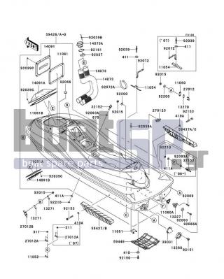 KAWASAKI - ULTRA 250X 2008 - Frame - Hull - 27012-3816 - HOOK