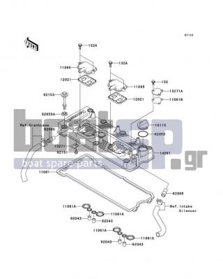 KAWASAKI - ULTRA LX 2008 - Engine/Transmission - Cylinder Head Cover - 11061-0105 - GASKET,SPARK PLUG HOLE