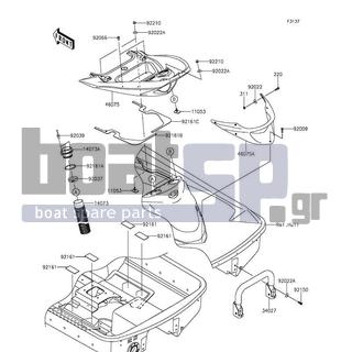 KAWASAKI - JET SKIΒ® ULTRAΒ® 310X SE 2016 - Πλαίσιο - Hull Rear Fittings - 92039-3775 - RIVET