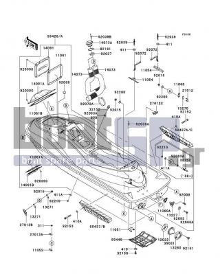 KAWASAKI - ULTRA LX 2008 - Frame - Hull - 410S0800 - WASHER-PLAIN-SMALL,8MM