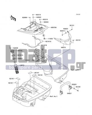 KAWASAKI - ULTRA LX 2008 - Frame - Hull Rear Fittings - 92210-3785 - NUT,CAP,6MM