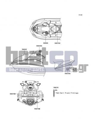 KAWASAKI - ULTRA LX 2008 - Frame - Labels - 56070-3876 - LABEL-WARNING,DAMPER