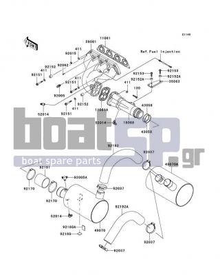 KAWASAKI - ULTRA LX 2008 - Exhaust - Muffler(s) - 11061-3713 - GASKET,MANIFOLD EXHAUST