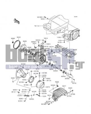 KAWASAKI - JET SKIΒ® ULTRAΒ® 310X SE 2016 - Frame - Jet Pump - 410S0800 - WASHER-PLAIN-SMALL,8MM