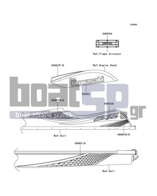 KAWASAKI - 800 SX-R 2007 - Body Parts - Decals(Green)(A7F)