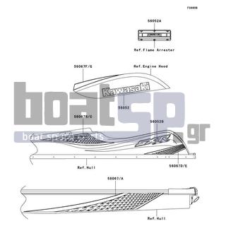 KAWASAKI - 800 SX-R 2007 - Body Parts - Decals(Red)(A7F)(US)