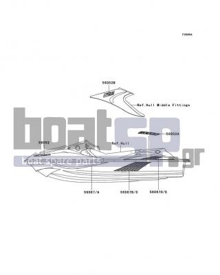 KAWASAKI - STX-12F 2007 - Body Parts - Decals(Blue)(D7F)(US)