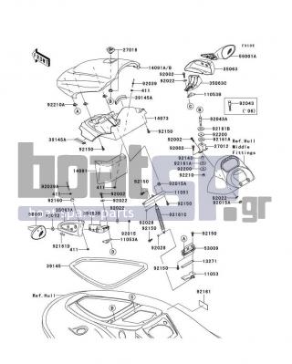 KAWASAKI - STX-12F 2007 - Frame - Hull Front Fittings - 14091-3722 - COVER,FRONT DUCT