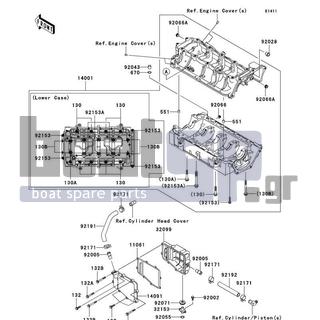 KAWASAKI - STX-15F 2007 - Engine/Transmission - Crankcase(A6F-A8F) - 92005-3741 - FITTING