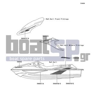 KAWASAKI - STX-15F 2007 - Body Parts - Decals(M.N.Blue)(A7F)