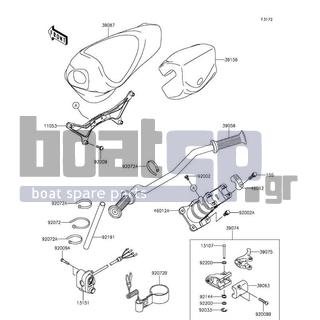 KAWASAKI - JET SKIΒ® STXΒ®-15F 2016 - Body Parts - Handlebar - 92009-3837 - SCREW,6X30