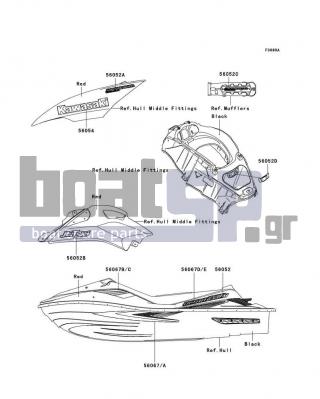 KAWASAKI - ULTRA 250X 2007 - Body Parts - Decals(Red)(B7F)