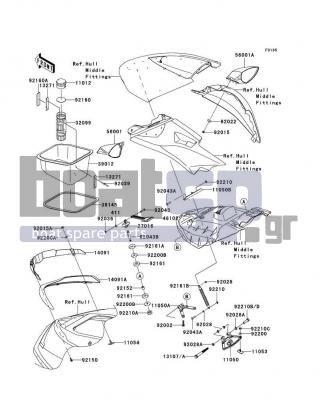 KAWASAKI - ULTRA LX 2007 - Frame - Hull Front Fittings