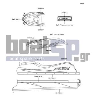 KAWASAKI - 800 SX-R 2006 - Body Parts - Decals(Green)(A6F)