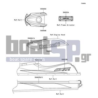 KAWASAKI - 800 SX-R 2006 - Body Parts - Decals(Yellow)(A6F)(US)