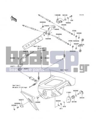 KAWASAKI - 900 STX 2006 - Πλαίσιο - Cables - 92022-3710 - WASHER,6.5X20X1.5