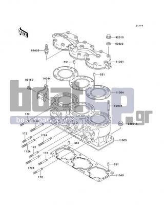 KAWASAKI - 900 STX 2006 - Κινητήρας/Κιβώτιο Ταχυτήτων - Cylinder Head/Cylinder - 172R0830 - BOLT-STUD,8X30