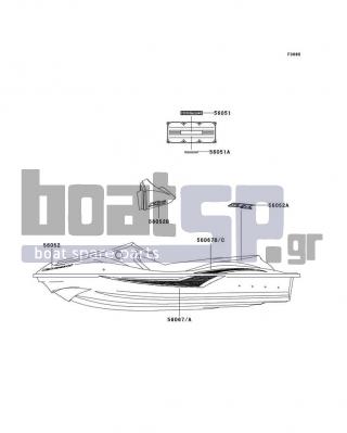 KAWASAKI - 900 STX 2006 - Body Parts - Decals - 56067-3723 - PATTERN,HULL,LH