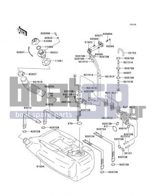 KAWASAKI - 900 STX 2006 - Εξωτερικά Μέρη - Fuel Tank - 92191-3736 - TUBE,5.8X10.8X1000